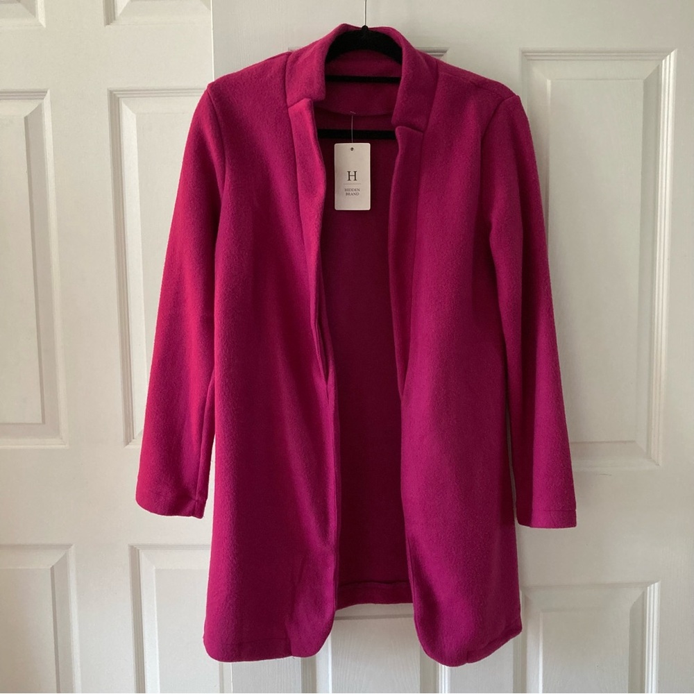 NWT  H Hidden Brand Magenta Open Front Cardigan